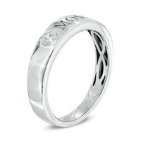 0.10 CT. Diamond Solitaire "MOM" Band in 10K White Gold|Peoples Jewellers