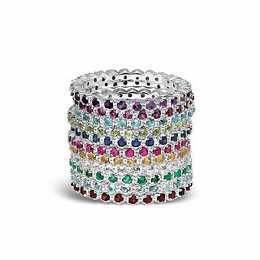 Stackable Expressions™ Garnet Eternity Band in Sterling Silver|Peoples Jewellers