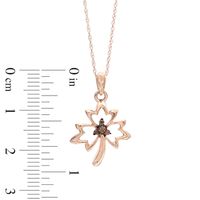 Enhanced Champagne Diamond Accent Maple Leaf Pendant in 10K Rose Gold|Peoples Jewellers
