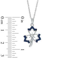 0.13 CT. T.W. Enhanced Blue and White Diamond Maple Leaf Pendant in 10K White Gold|Peoples Jewellers