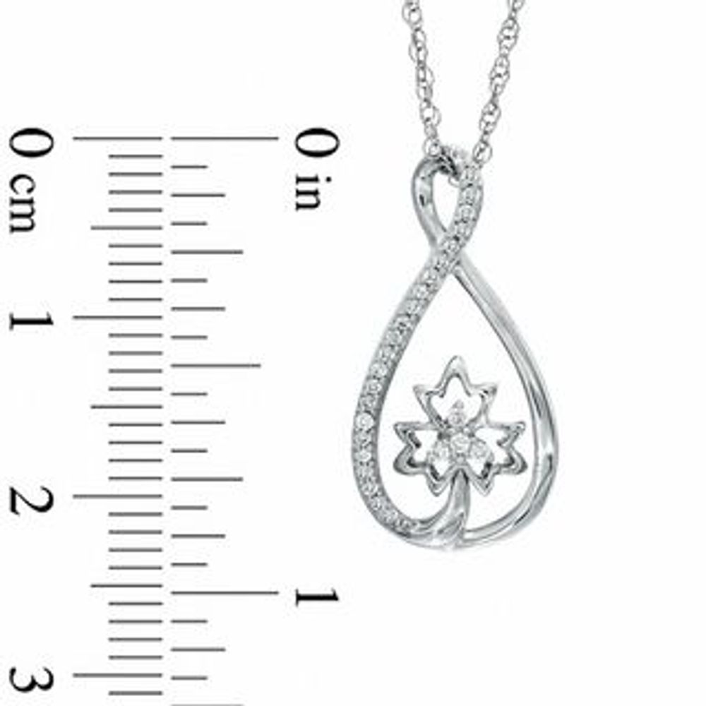 0.13 CT. T.W. Diamond Infinity with Maple Leaf Pendant in Sterling Silver|Peoples Jewellers