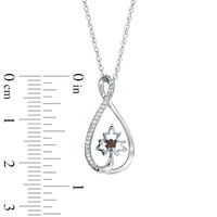 0.13 CT. T.W. Enhanced Champagne and White Diamond Infinity with Maple Leaf Pendant in Sterling Silver|Peoples Jewellers