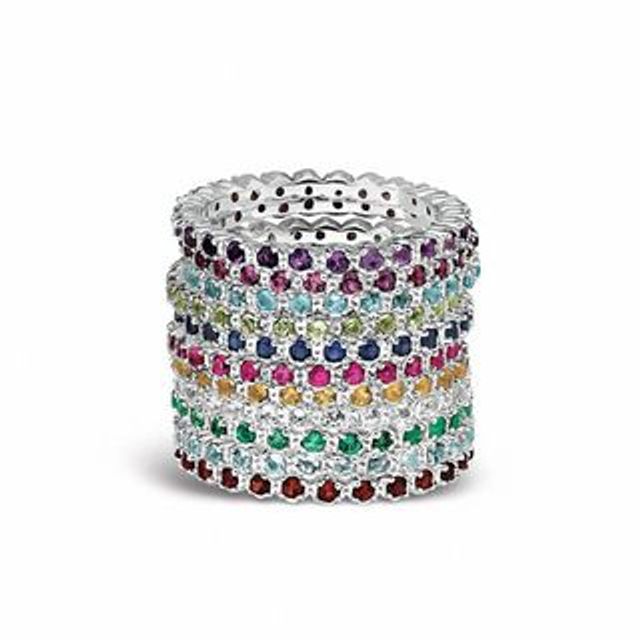 Stackable Expressions™ Lab-Created Ruby Eternity Band in Sterling Silver|Peoples Jewellers