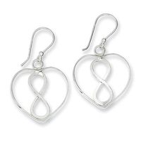 Heart with Infinity Drop Earrings in Sterling Silver|Peoples Jewellers