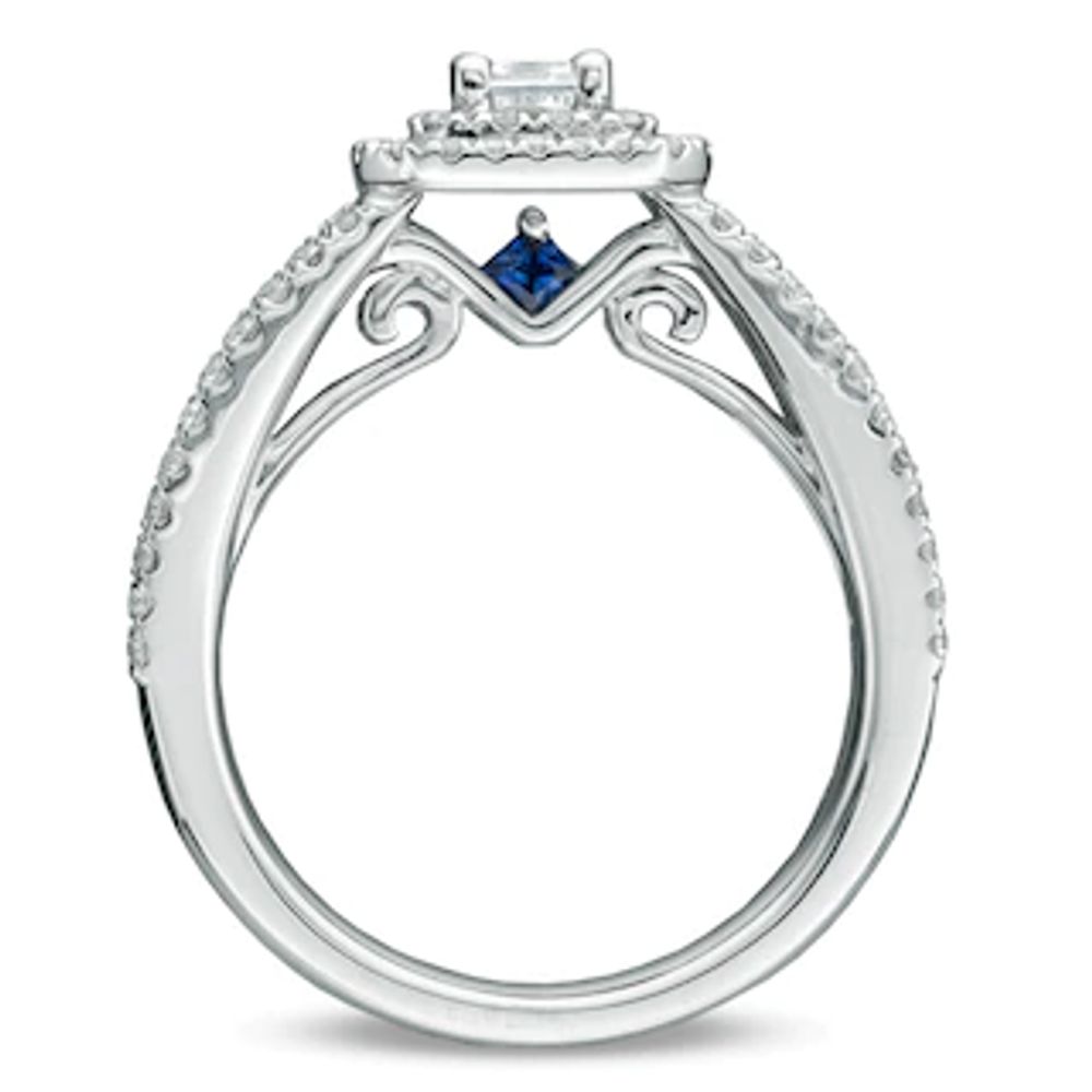 Vera Wang Love Collection 1.45 CT. T.W. Emerald-Cut Diamond Double Frame Ring in 14K White Gold|Peoples Jewellers