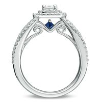 Vera Wang Love Collection 1.45 CT. T.W. Emerald-Cut Diamond Double Frame Ring in 14K White Gold|Peoples Jewellers
