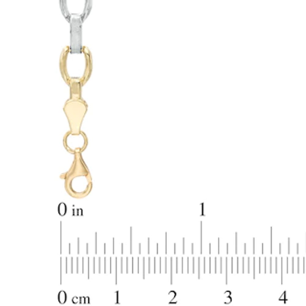 Fancy Link Bracelet in 10K Tri-Tone Gold - 7.25"|Peoples Jewellers