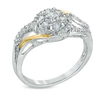 0.50 CT. T.W. Certified Canadian Diamond Cluster Ring in 14K Two-Tone Gold (I/I1)|Peoples Jewellers