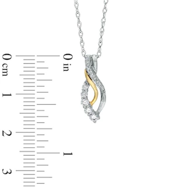 0.20 CT. T.W. Certified Canadian Diamond Teardrop Pendant in 14K Two-Tone Gold (I/I1)|Peoples Jewellers