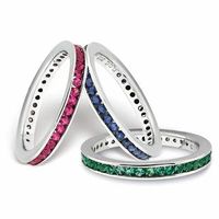 Stackable Expressions™ Lab-Created Ruby Eternity Band in Sterling Silver|Peoples Jewellers