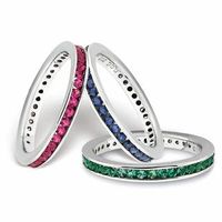 Stackable Expressions™ Lab-Created Emerald Eternity Band in Sterling Silver|Peoples Jewellers