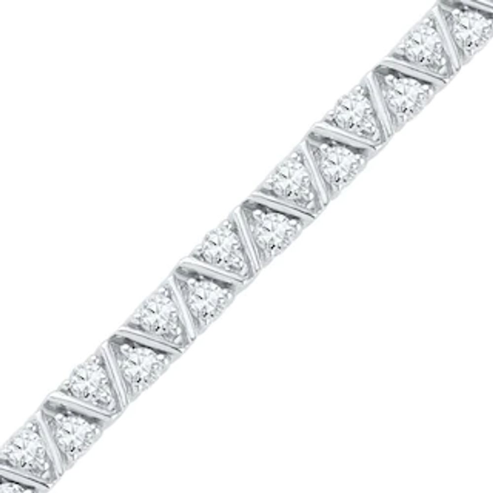 White Lab-Created Sapphire Bracelet in Sterling Silver - 7.5"|Peoples Jewellers