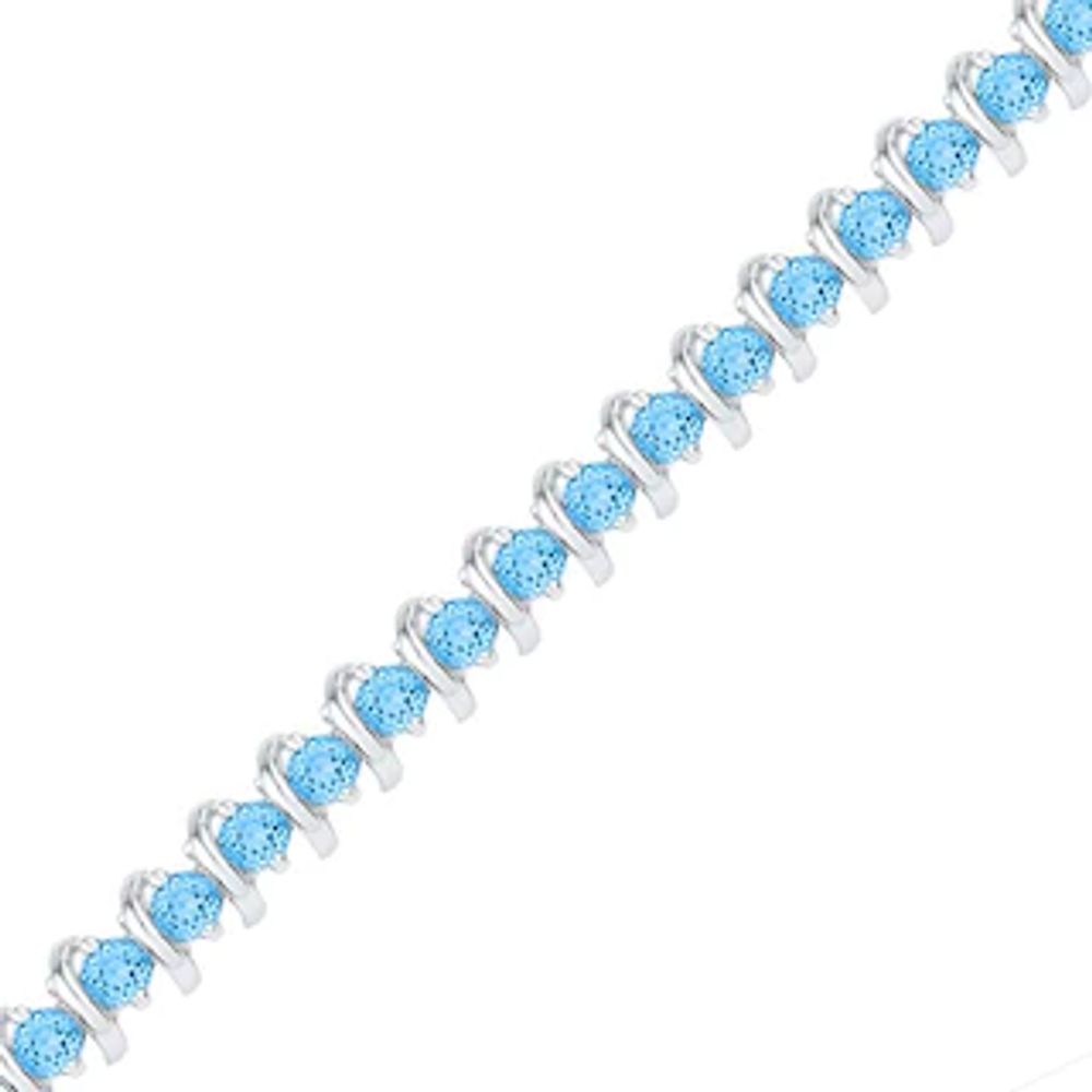 Blue Topaz Bracelet in Sterling Silver - 7.25"|Peoples Jewellers