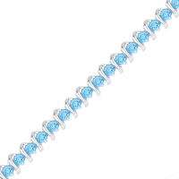 Blue Topaz Bracelet in Sterling Silver - 7.25"|Peoples Jewellers