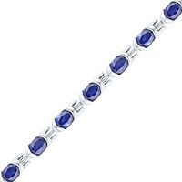 Oval Lab-Created Blue Sapphire Bracelet in Sterling Silver - 7.5"|Peoples Jewellers