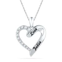 1/8 CT. T.W. Diamond Heart Pendant in Sterling Silver (2 Lines)|Peoples Jewellers