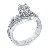 0.72 CT. T.W. Diamond Swirl Bridal Set in 14K White Gold|Peoples Jewellers