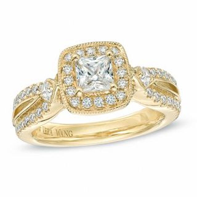 Vera Wang Love Collection 0.95 CT. T.W. Princess-Cut Diamond Frame Engagement Ring in 14K Gold|Peoples Jewellers