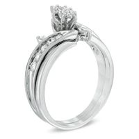0.50 CT. T.W. Marquise Diamond Three Stone Slant Bridal Set in 10K White Gold|Peoples Jewellers