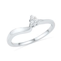 0.16 CT. T.W. Diamond Three Stone Slant Bridal Set in 10K Gold|Peoples Jewellers