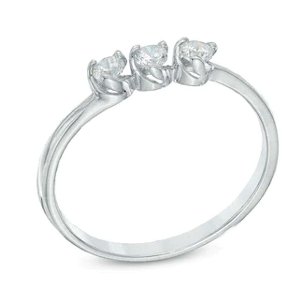 0.20 CT. T.W. Diamond Three Stone Promise Ring in 10K White Gold|Peoples Jewellers