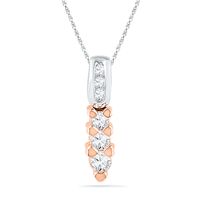 0.25 CT. T.W. Diamond Pendant with Heart-Shaped Accents in 10K Two-Tone Gold|Peoples Jewellers