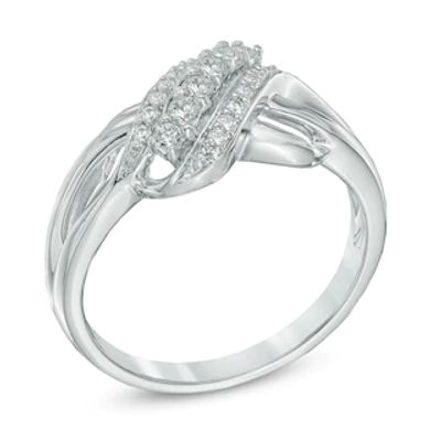 0.25 CT. T.W. Diamond Wave Ring in 10K White Gold|Peoples Jewellers