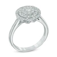 0.50 CT. T.W. Diamond Layered Frame Ring in 10K White Gold|Peoples Jewellers