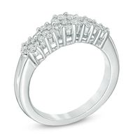 0.50 CT. T.W. Diamond Five Cluster Band in 10K White Gold|Peoples Jewellers