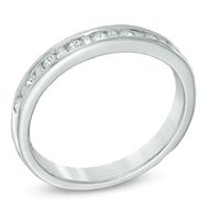 0.25 CT. T.W. Baguette and Round Diamond Alternating Band in 10K White Gold|Peoples Jewellers