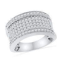 1.00 CT. T.W. Diamond Multi-Row Anniversary Band in 10K White Gold|Peoples Jewellers