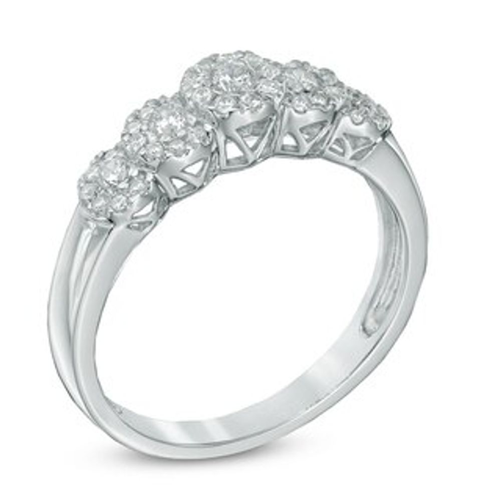 0.33 CT. T.W. Diamond Five Stone Frame Ring in 10K White Gold|Peoples Jewellers