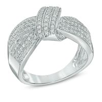 0.50 CT. T.W. Diamond Thick Knot Ring in Sterling Silver|Peoples Jewellers