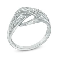 0.20 CT. T.W. Diamond Loose Knot Ring in Sterling Silver|Peoples Jewellers