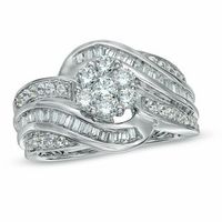 1.25 CT. T.W. Diamond Layered Swirl Engagement Ring in 10K White Gold|Peoples Jewellers