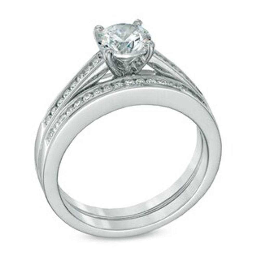 CT. T.W. Certified Canadian Diamond Bridal Set in 14K White Gold (I/I2)|Peoples Jewellers