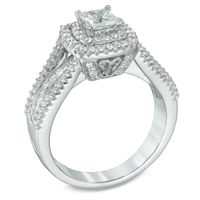 Celebration Canadian Lux® 1.00 CT. T.W. Princess-Cut Certified Diamond Ring in 18K White Gold (I/SI2)|Peoples Jewellers