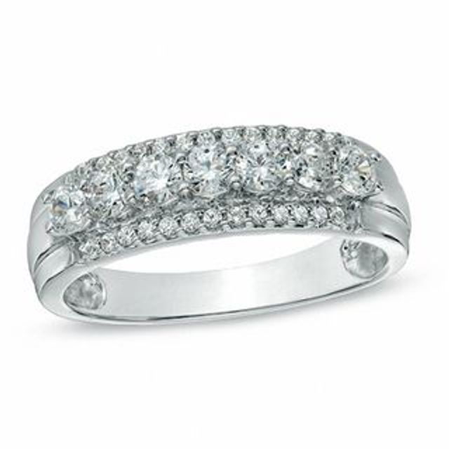 0.63 CT. T.W. Diamond Triple Row Anniversary Band in 10K White Gold|Peoples Jewellers