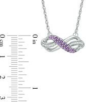 Amethyst and Diamond Accent Infinity Loop Necklace in Sterling Silver|Peoples Jewellers