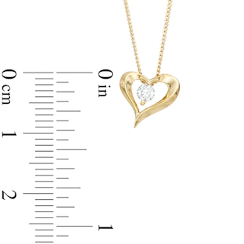 0.10 CT. Certified Canadian Diamond Solitaire Heart Pendant in 14K Gold (I/I2) - 17"|Peoples Jewellers