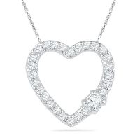 0.25 CT. T.W. Diamond Heart Pendant in 10K White Gold|Peoples Jewellers