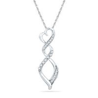 0.12 CT. T.W. Diamond Heart and Flame Pendant in 10K White Gold|Peoples Jewellers