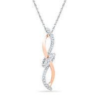 0.10 CT. T.W. Diamond Infinity with Knot Pendant in Sterling Silver and 10K Rose Gold|Peoples Jewellers