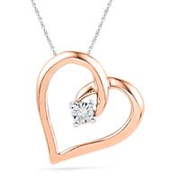 Diamond Accent Looping Heart Pendant in 10K Rose Gold|Peoples Jewellers