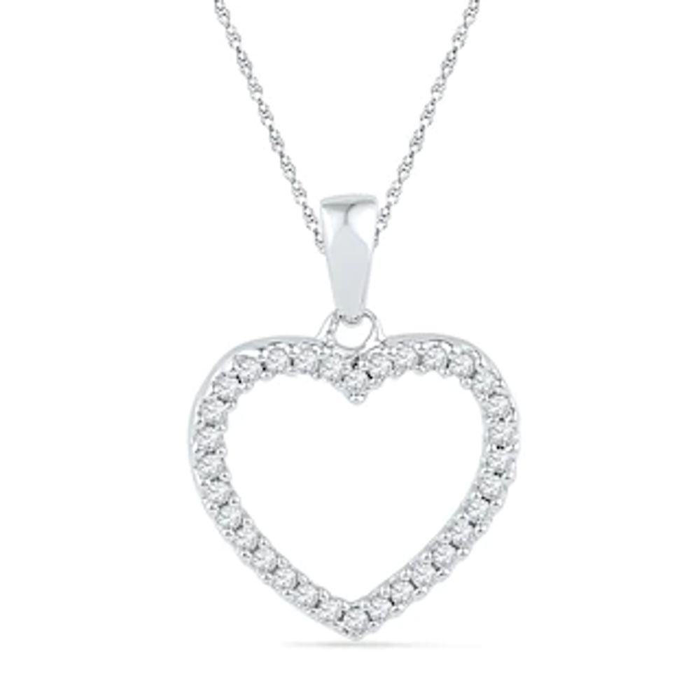 0.16 CT. T.W. Diamond Heart Pendant in 10K White Gold|Peoples Jewellers