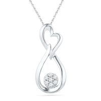 0.13 CT. T.W. Diamond Infinity Heart Pendant in Sterling Silver|Peoples Jewellers