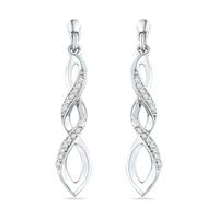 0.10 CT. T.W. Diamond Cascading Drop Earrings in Sterling Silver|Peoples Jewellers