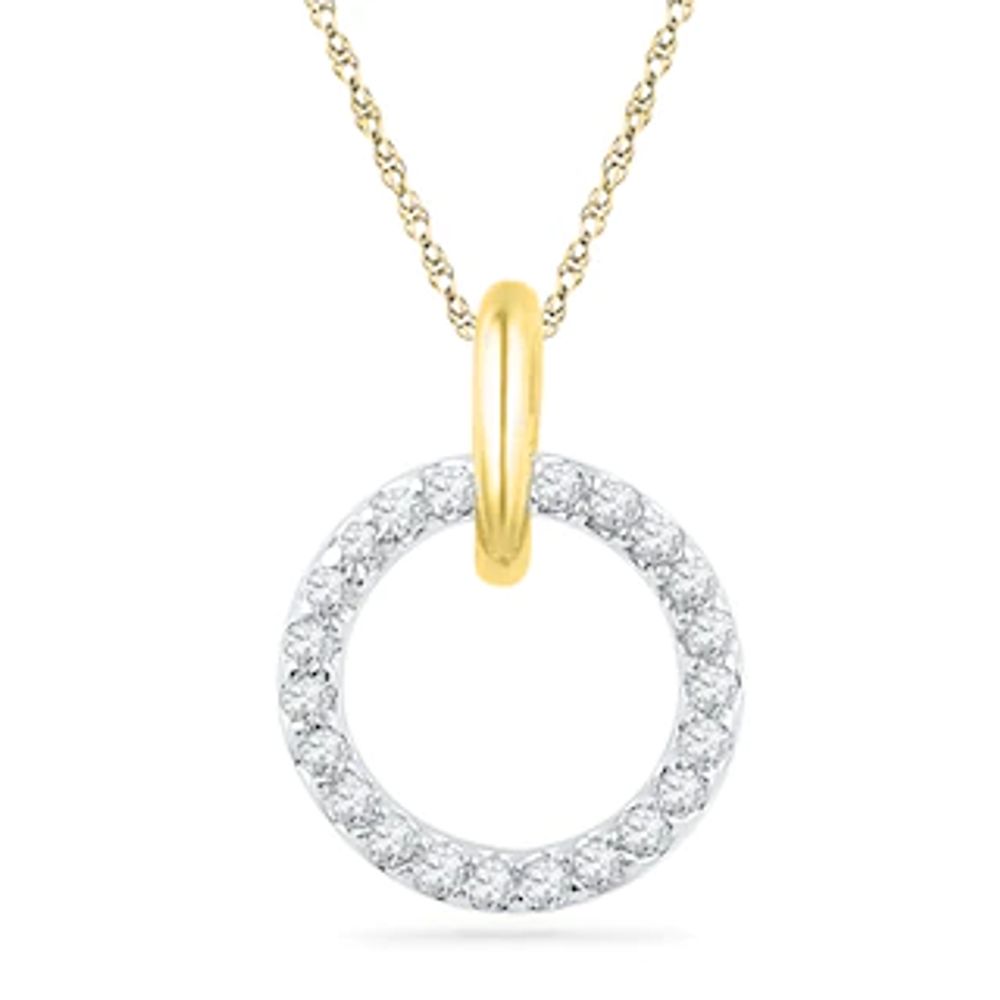 0.10 CT. T.W. Diamond Circle Pendant in 10K Gold|Peoples Jewellers