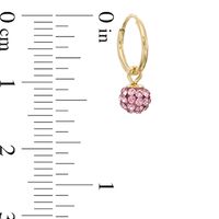 Child's Rose Crystal Ball Hoop Earrings in 14K Gold|Peoples Jewellers
