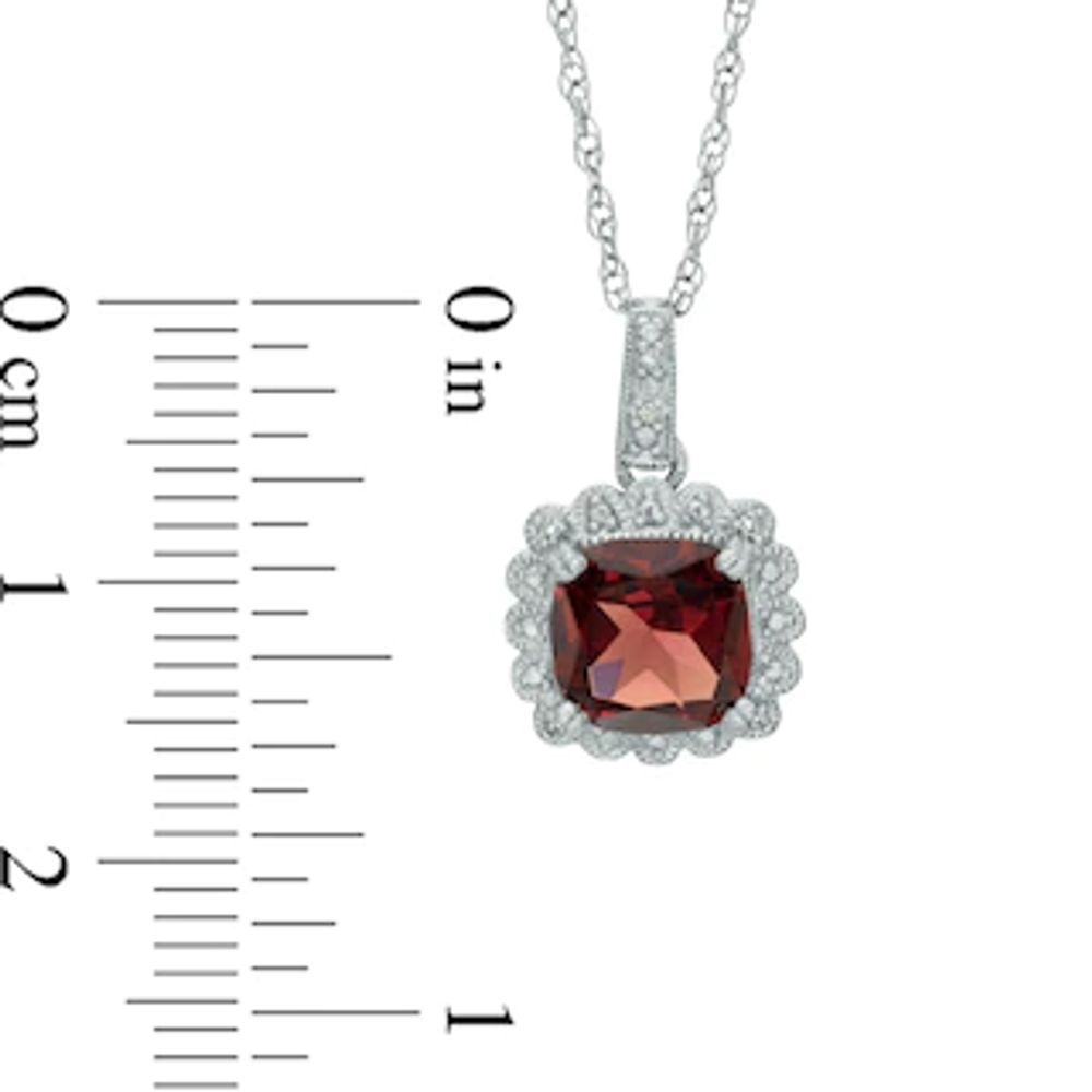 Garnet and 0.11 CT. T.W. Diamond Pendant, Ring and Earrings Set in Sterling Silver - Size 7|Peoples Jewellers